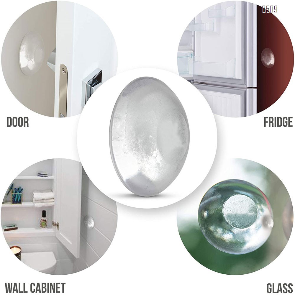 Door Stopper Wall Protector  - Quiet, Shock Absorbent Gel - Adhesive Reusable Bumper Protector, Wall Shield And Silencer for Door Handle - More Discreet Than a Door Knob Safety Cover