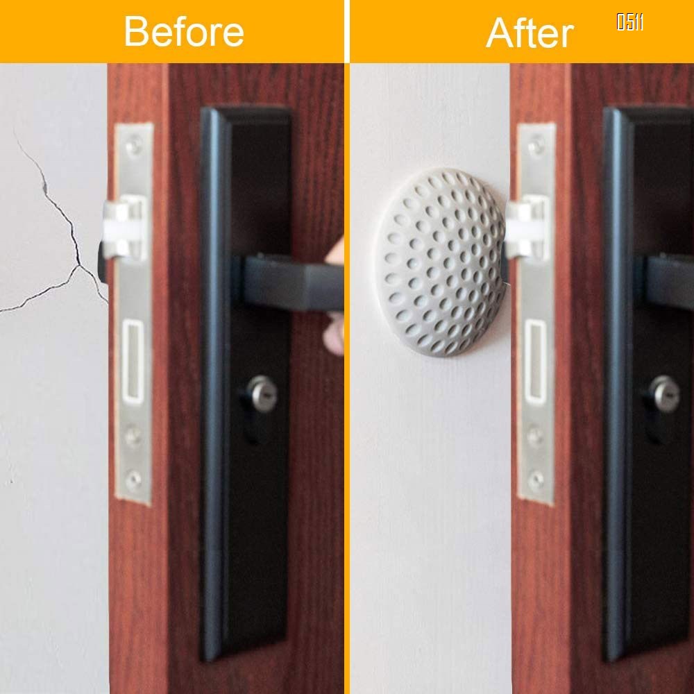 Door Handle Wall Protector,2 inch Door Knob Wall Protector Gray,Door Stopper Wall Protector,Rubber Self-Adhesive Wall Protector for Door,Fridge,Cupboards,Bathroom,Windows