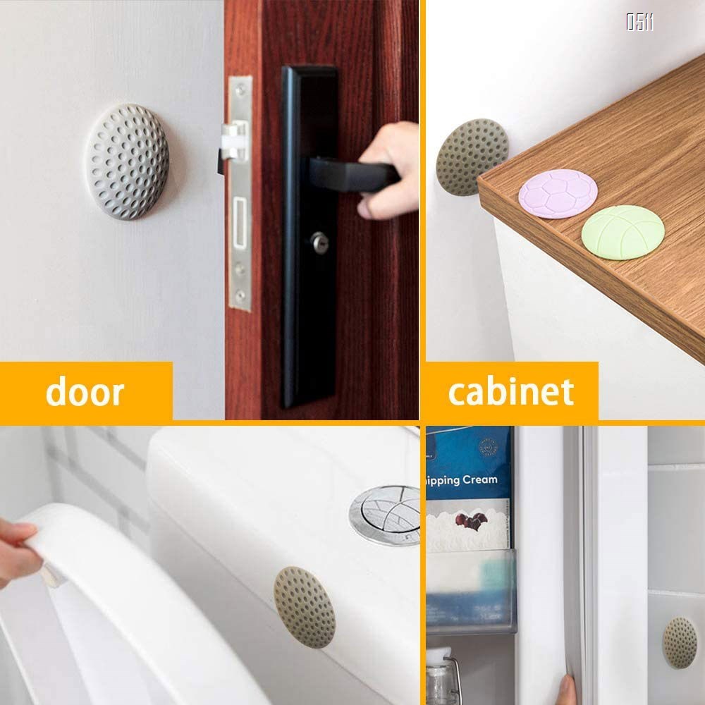 Door Handle Wall Protector,2 inch Door Knob Wall Protector Gray,Door Stopper Wall Protector,Rubber Self-Adhesive Wall Protector for Door,Fridge,Cupboards,Bathroom,Windows