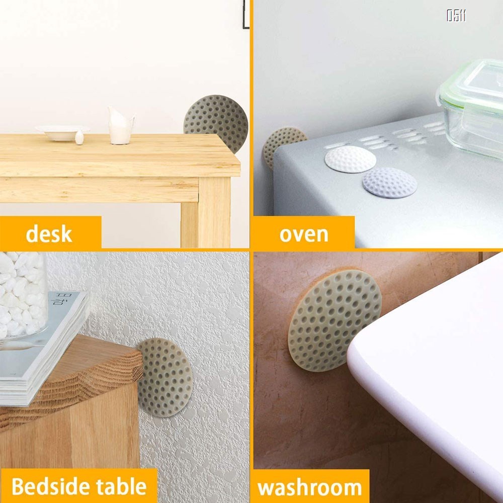Door Handle Wall Protector,2 inch Door Knob Wall Protector Gray,Door Stopper Wall Protector,Rubber Self-Adhesive Wall Protector for Door,Fridge,Cupboards,Bathroom,Windows