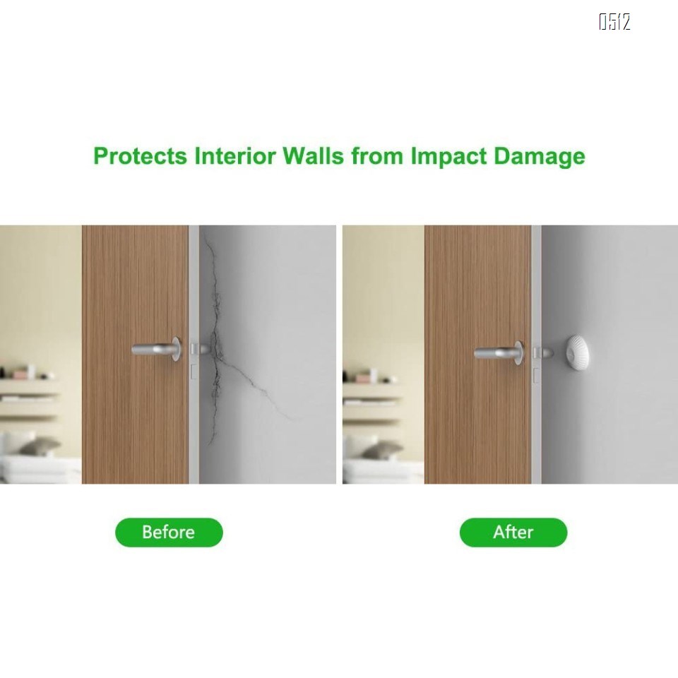 Wall Protector Door Stop, Door Handle Bumper Buffer 1 Pack Rubber Door Knob Stopper 3M Self Adhesive Wall Sticker Pad Wall Guard for Wall Corner, Bathroom, Bedroom, Headboard, Cupboard,White