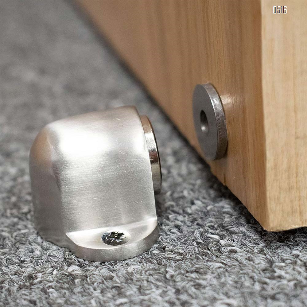 Stainless Steel Magnetic Doorstops Catch Door Stoppers with Mounted Screws,No Slamming or Hitting Walls