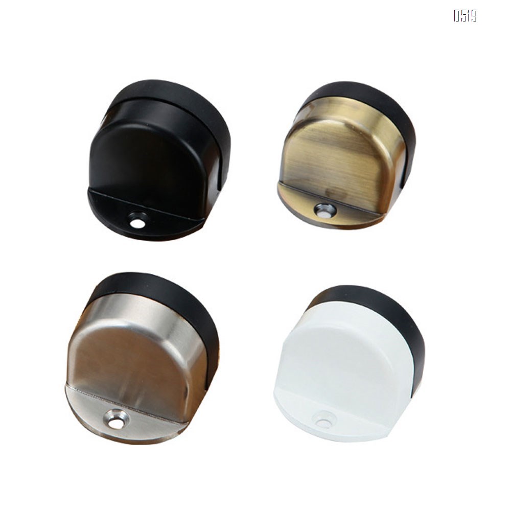 Zinc Alloy Floor Door Stopper, Oval Floor Mounted Half Moon Door Stop with Screws and Glues