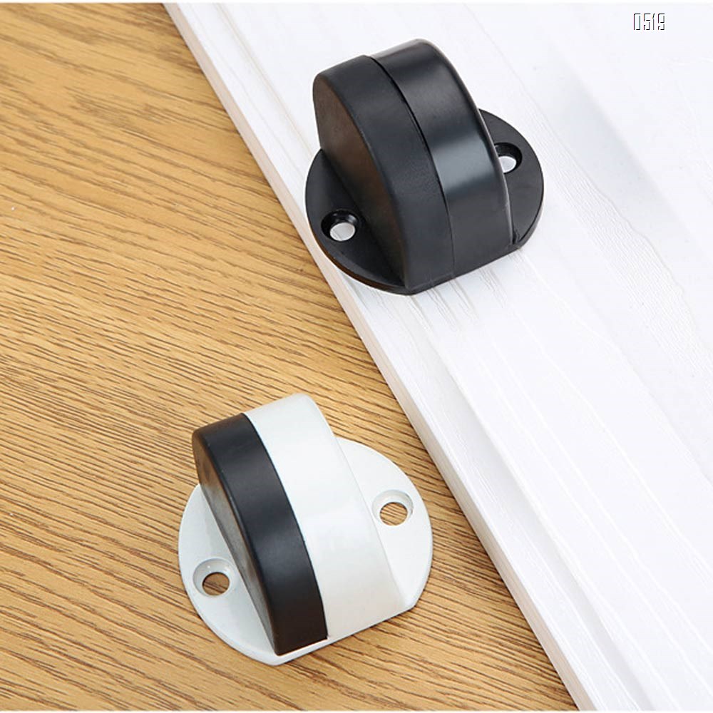 Zinc Alloy Floor Door Stopper, Oval Floor Mounted Half Moon Door Stop with Screws and Glues