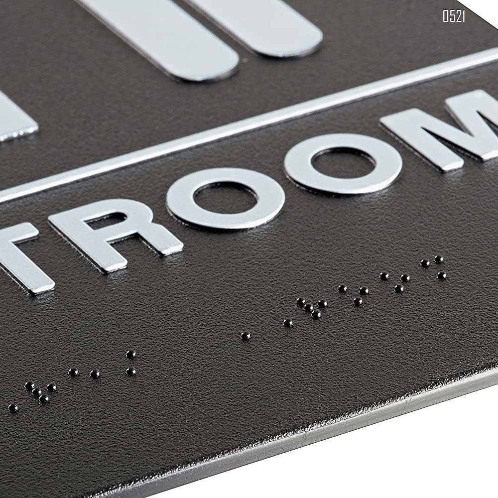 Unisex Braille Bathroom Restroom Sign Men And Women Bathroom Signs