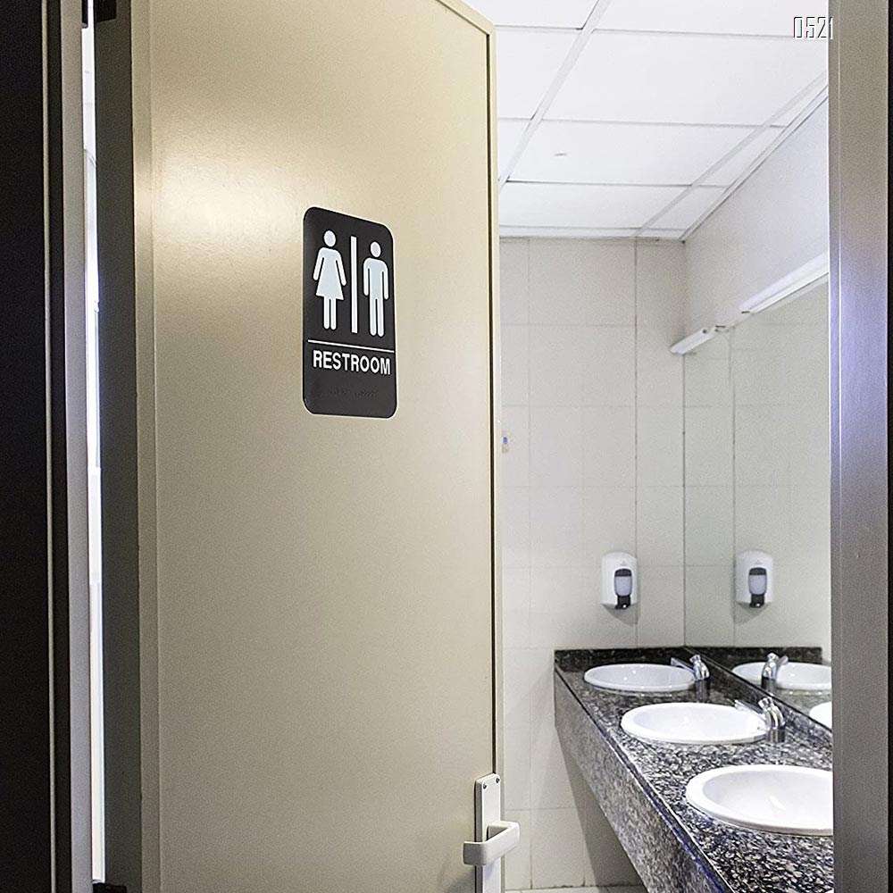 Unisex Braille Bathroom Restroom Sign Men And Women Bathroom Signs