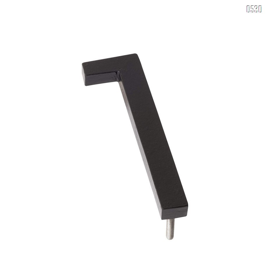 6 Inch Montague Metal Products Solid Stainless Steel Modern Floating Address House Numbers, Powder Coated Black
