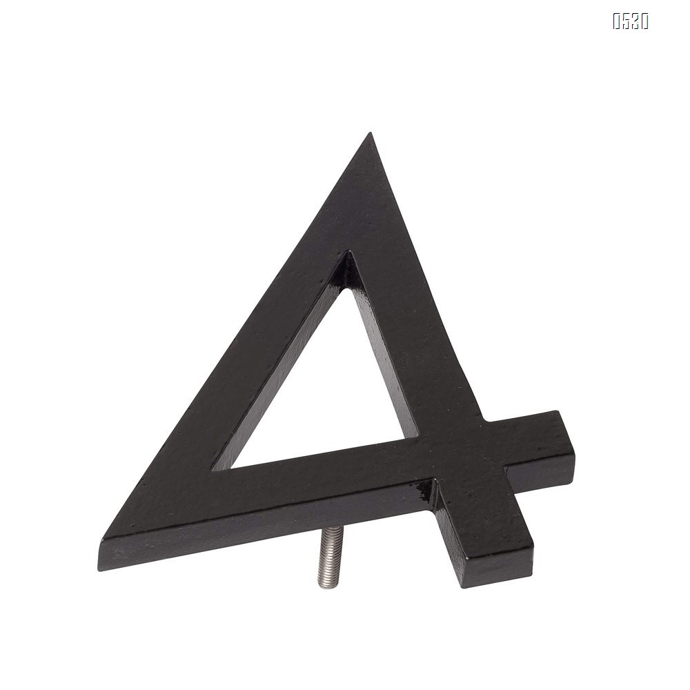 6 Inch Montague Metal Products Solid Stainless Steel Modern Floating Address House Numbers, Powder Coated Black