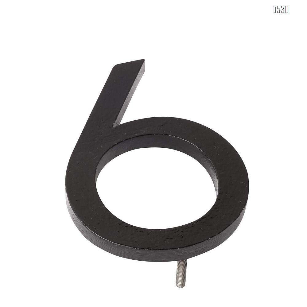 6 Inch Montague Metal Products Solid Stainless Steel Modern Floating Address House Numbers, Powder Coated Black