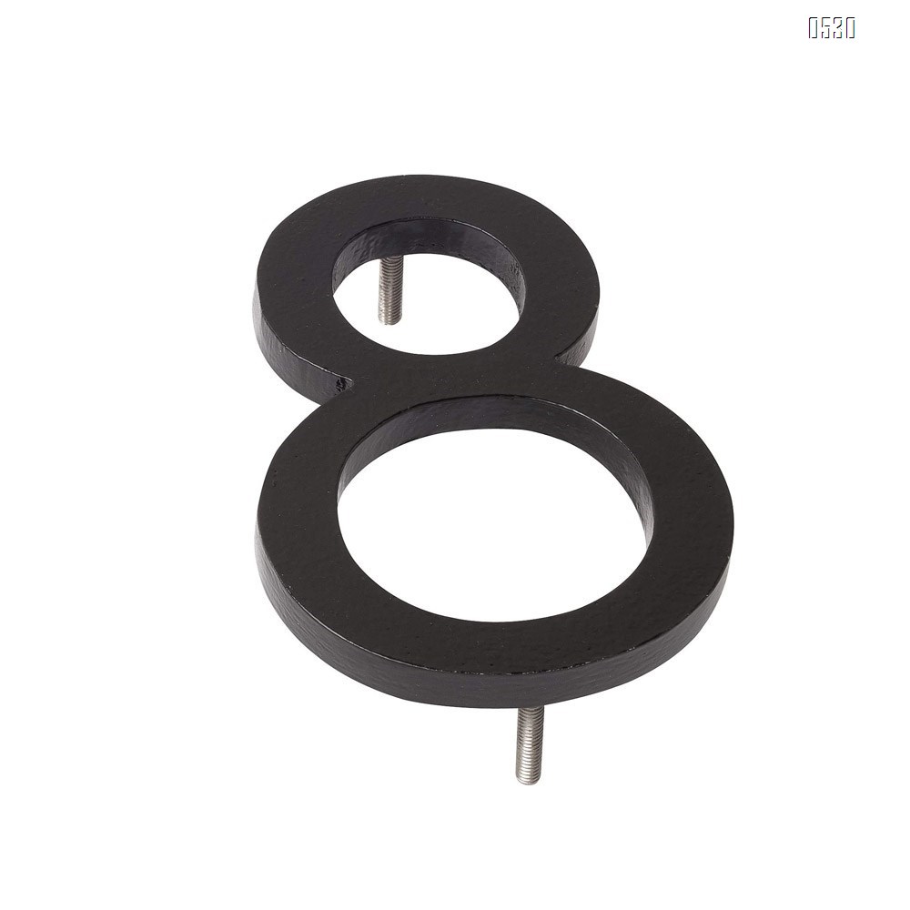6 Inch Montague Metal Products Solid Stainless Steel Modern Floating Address House Numbers, Powder Coated Black