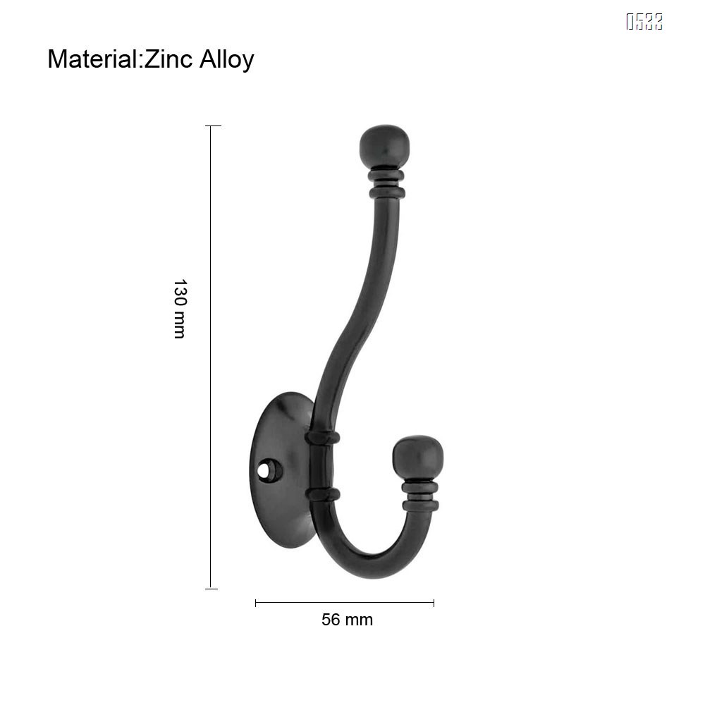 Pack Heavy Duty Decorative Dual Coat Hook - Great for Wall Mounted Hook Rack, Coat Hanger