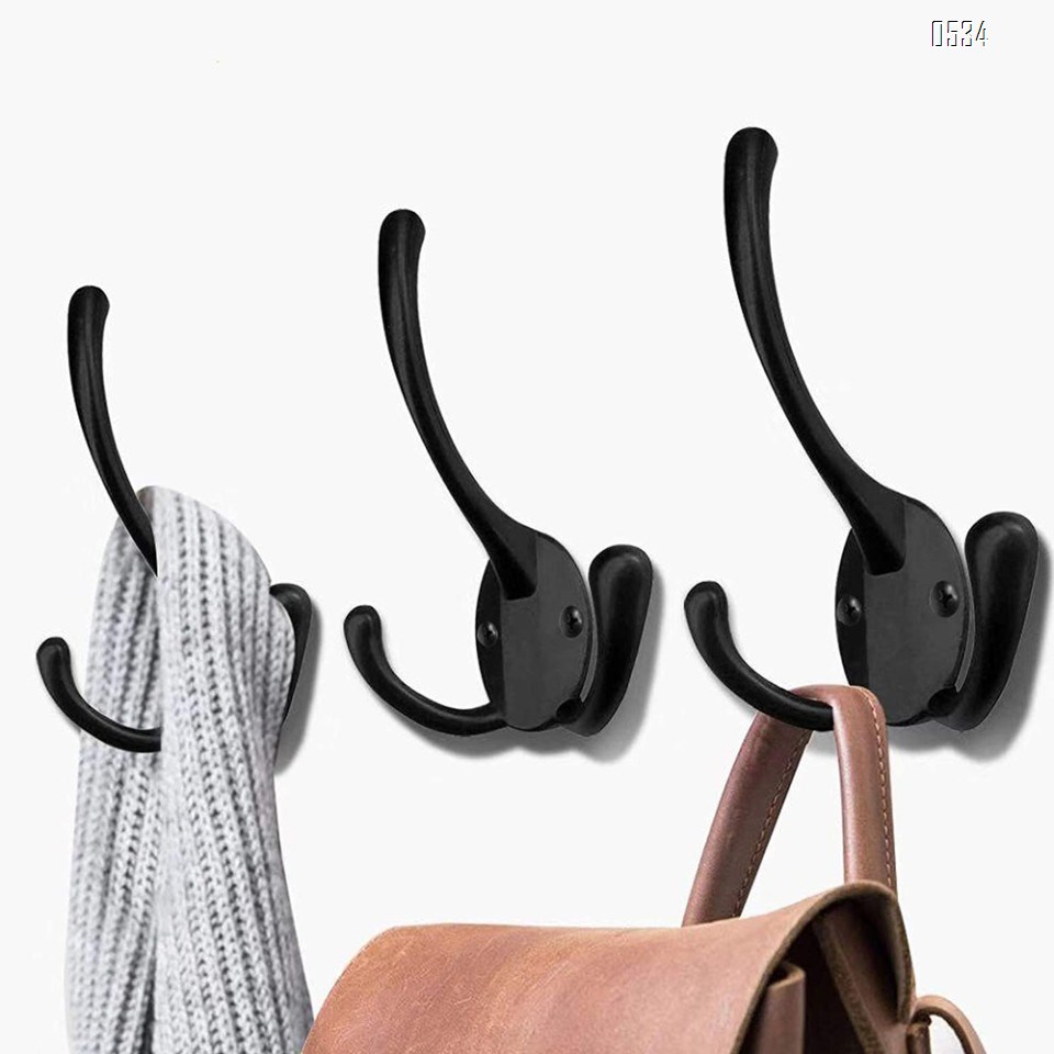 Wall Mounted Coat Hooks Heavy Duty Black Hardware Robe Hooks Decorative for Single Hanging Coats Towel Cubicle Classroom Kitchen Bath Backpack Hat Hook
