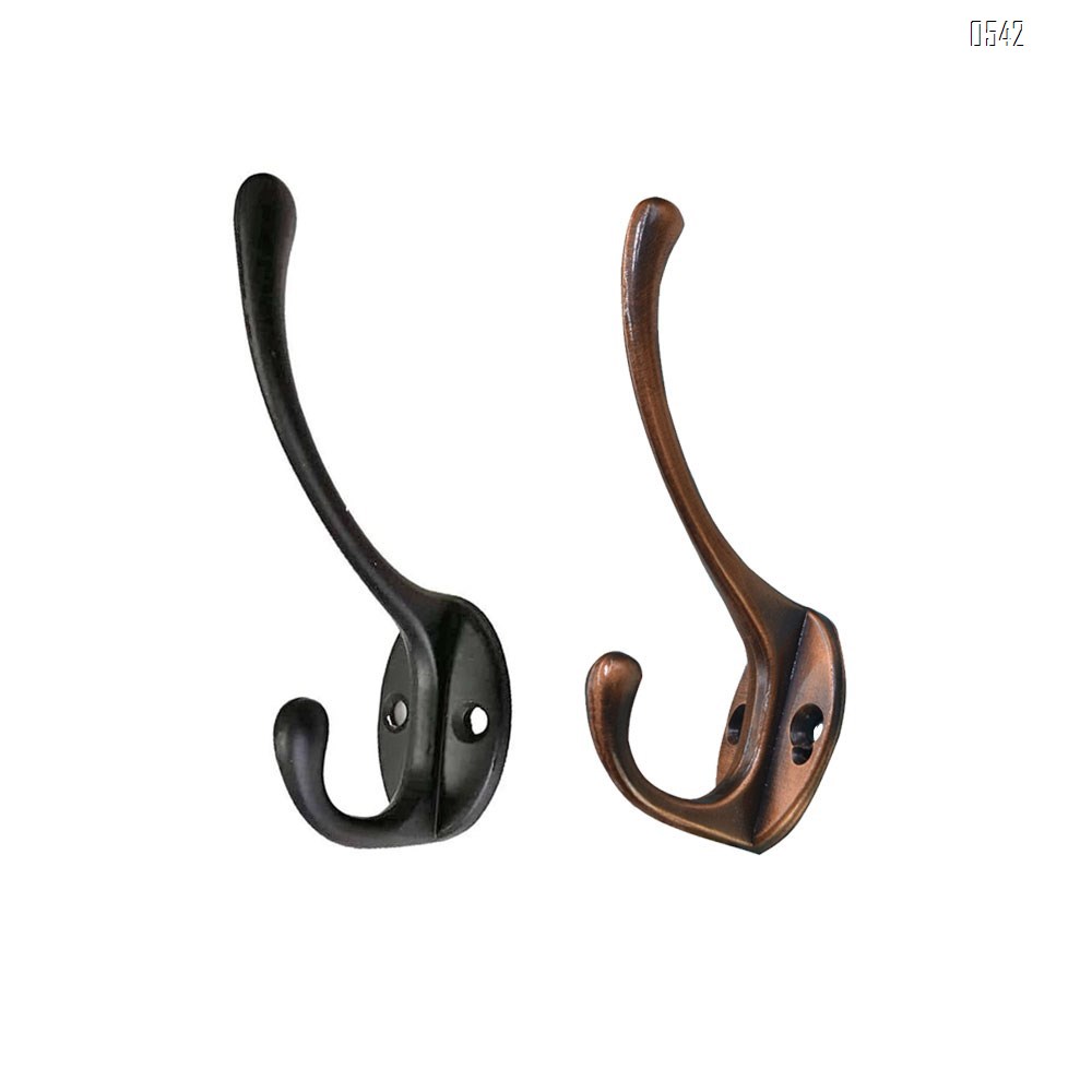 Dual Coat Hooks Wall Mounted Metal Hooks Utility Hooks Robe Hook Rustic Double Hooks Coat Hanger  for Coat, Scarf, Bag, Towel, Key, Cap, Cup, Hat