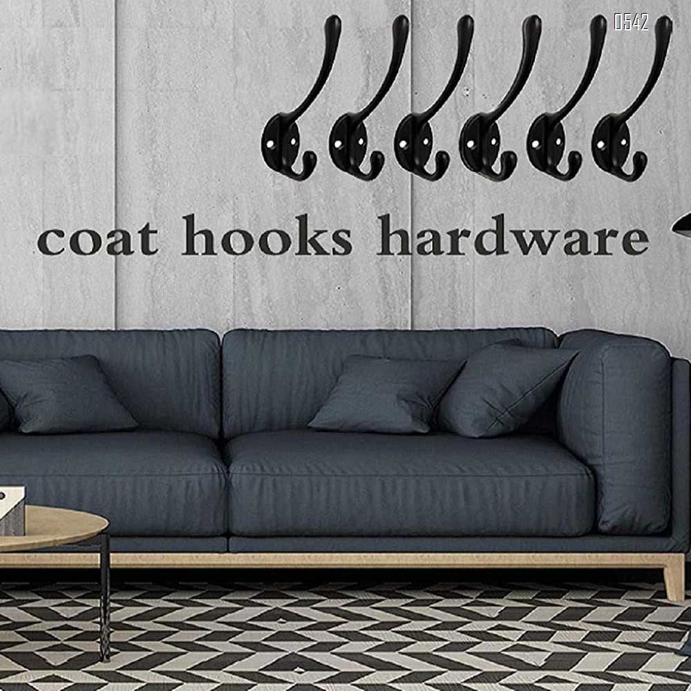 Dual Coat Hooks Wall Mounted Metal Hooks Utility Hooks Robe Hook Rustic Double Hooks Coat Hanger  for Coat, Scarf, Bag, Towel, Key, Cap, Cup, Hat