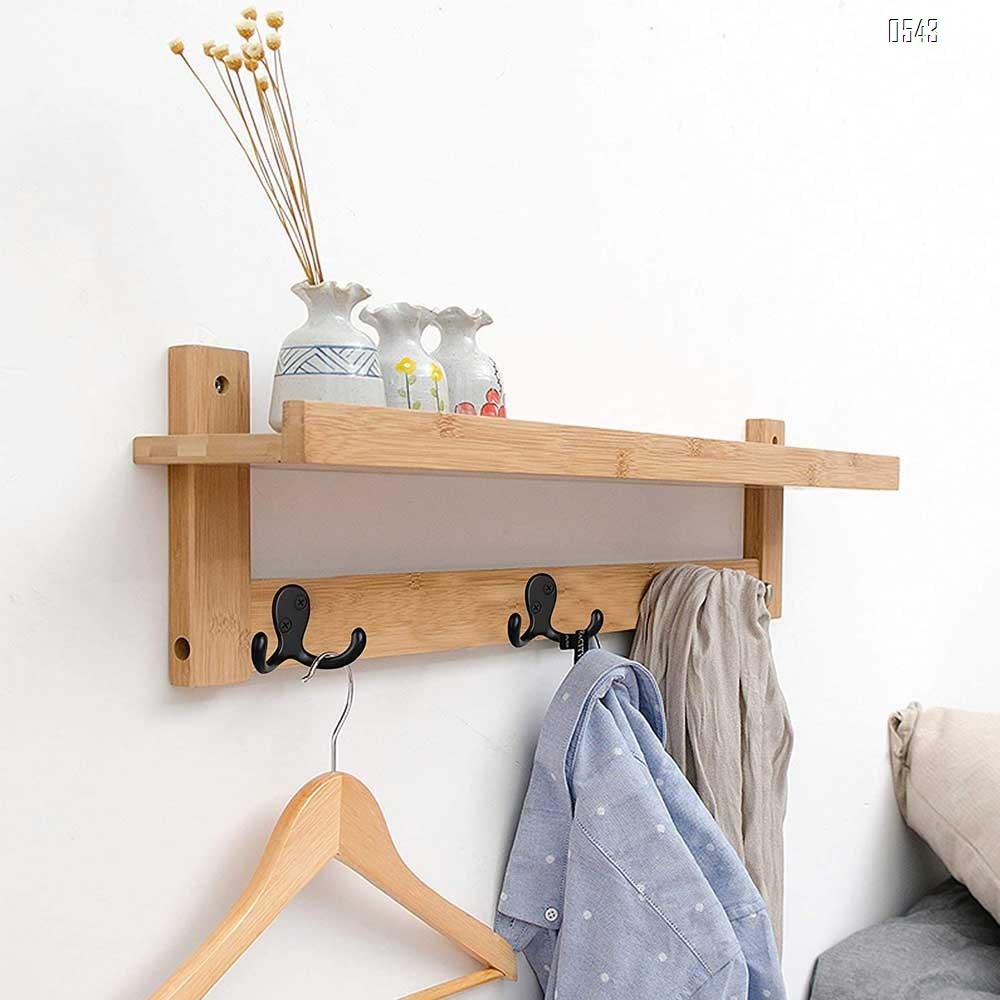 Double Robe Hook heavy duty Coat Hooks Wall Mounted for Hat hardware Dual Prong Retro Coat Hanger with 2 Screws