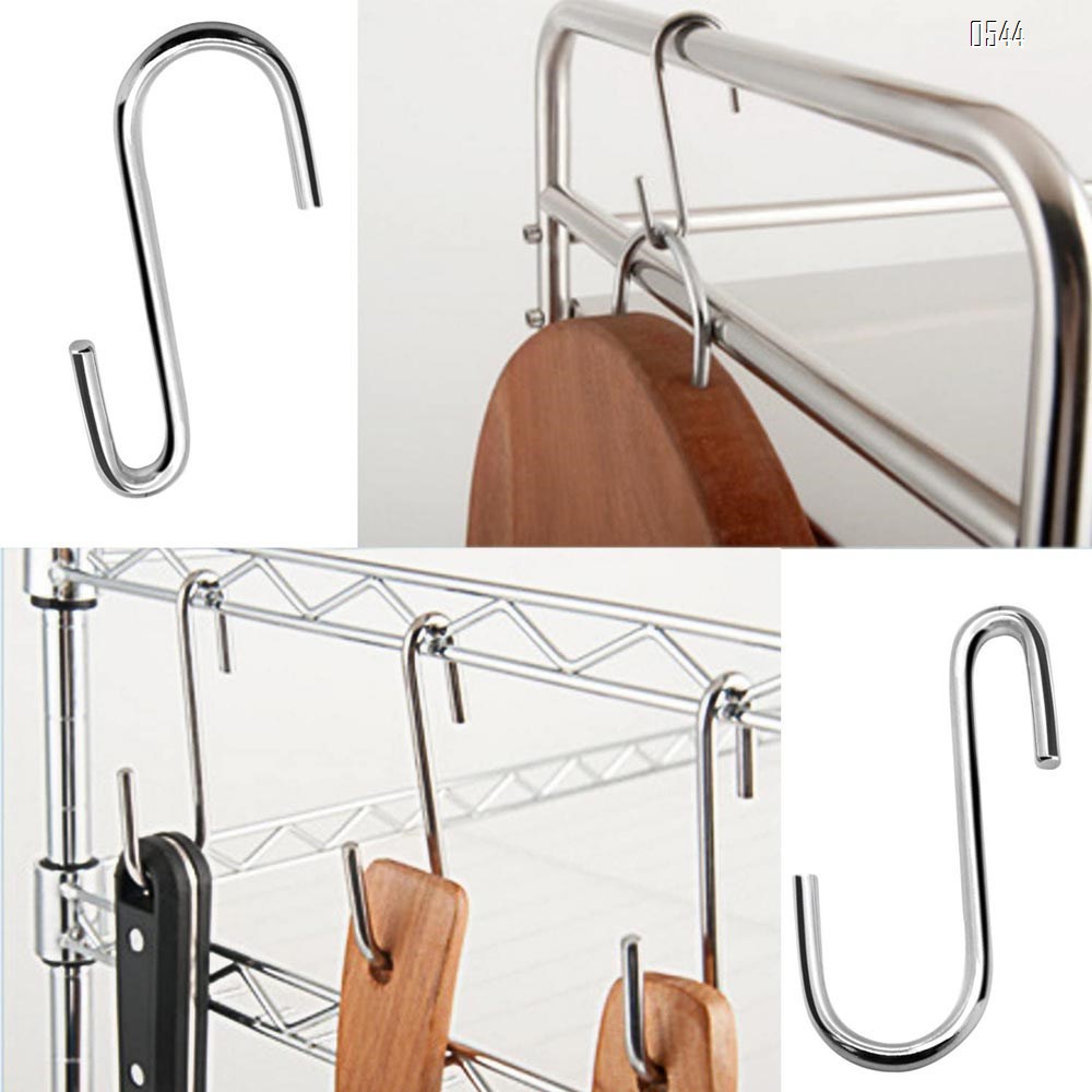 Heavy Duty S Hooks Pan Pot Holder Rack Hooks Hanging Hangers S Shaped Hooks for Kitchenware Pots Utensils Clothes Bags Towels Plants