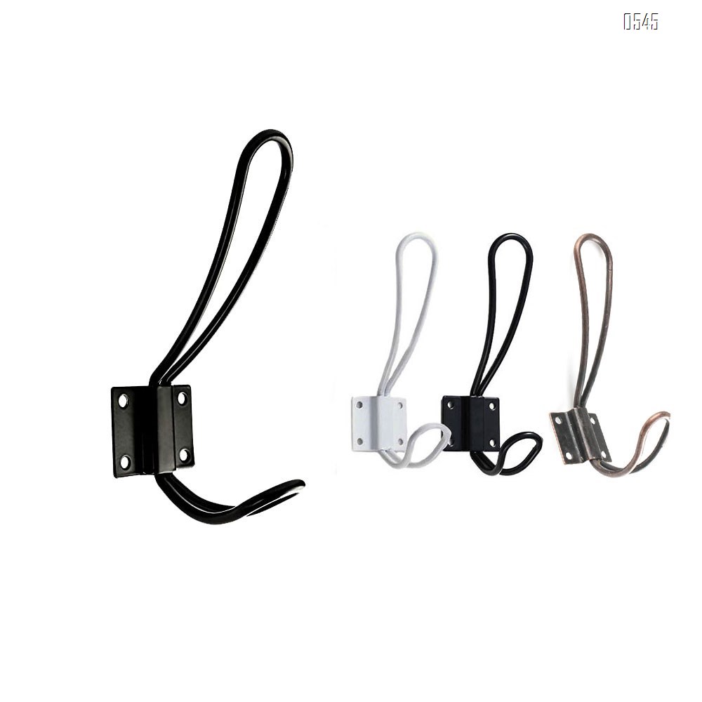 Rustic Entryway Hooks Wall Mounted Vintage Double Coat Hangers with Large Metal Screws Included