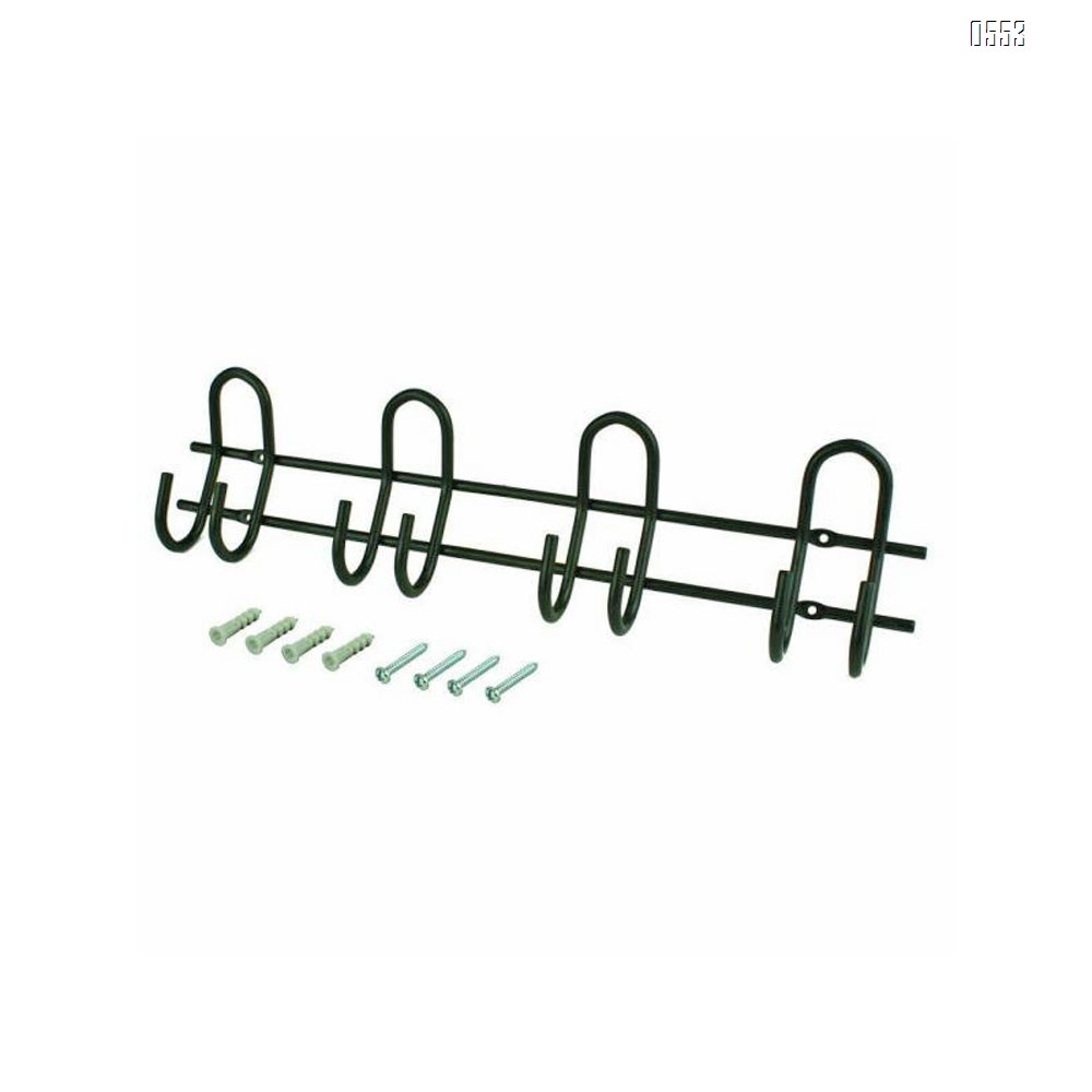 4 Hooks Heavy Duty Steel 20-3/4 in Wall Mount Storage Hook and Rail 100 lbs