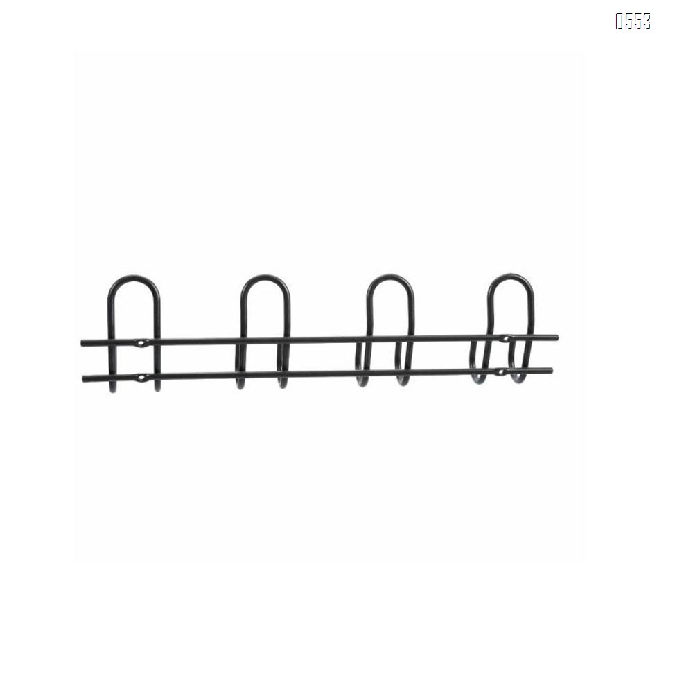 4 Hooks Heavy Duty Steel 20-3/4 in Wall Mount Storage Hook and Rail 100 lbs