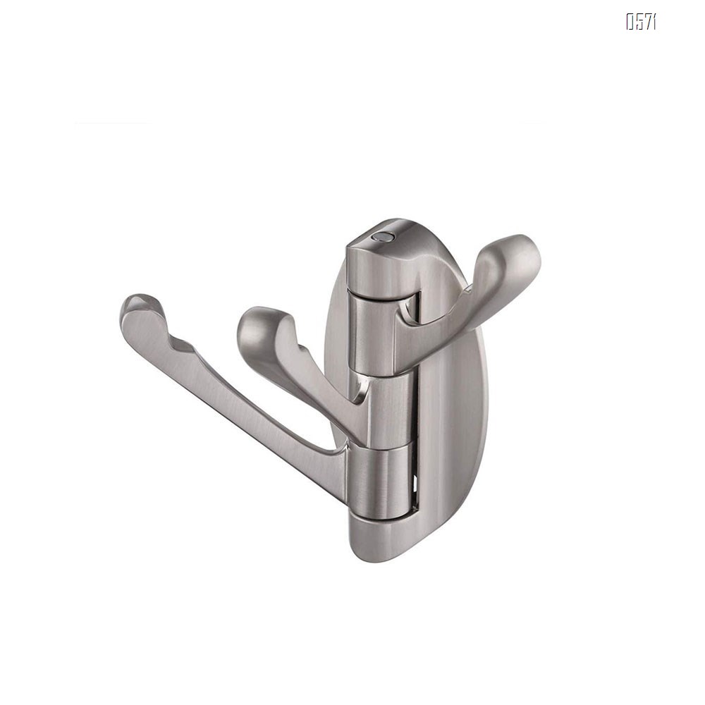 Swivel Hooks Solid Metal Foldable Towel Hooks with Multi Three Rotating Arms Swing Arm Triple Robe Hook Hanger, Wall Mounted, Brushed Nickel