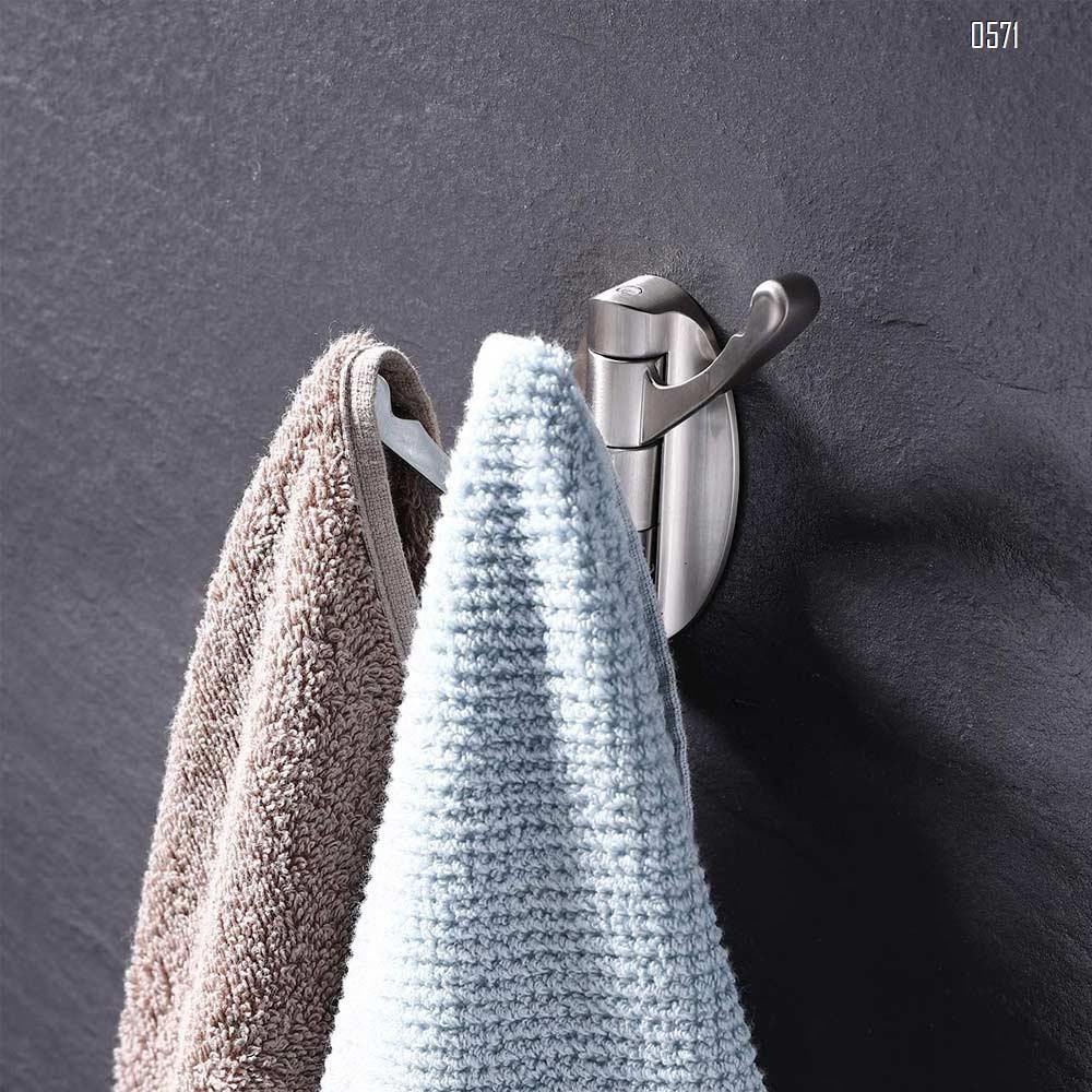 Swivel Hooks Solid Metal Foldable Towel Hooks with Multi Three Rotating Arms Swing Arm Triple Robe Hook Hanger, Wall Mounted, Brushed Nickel