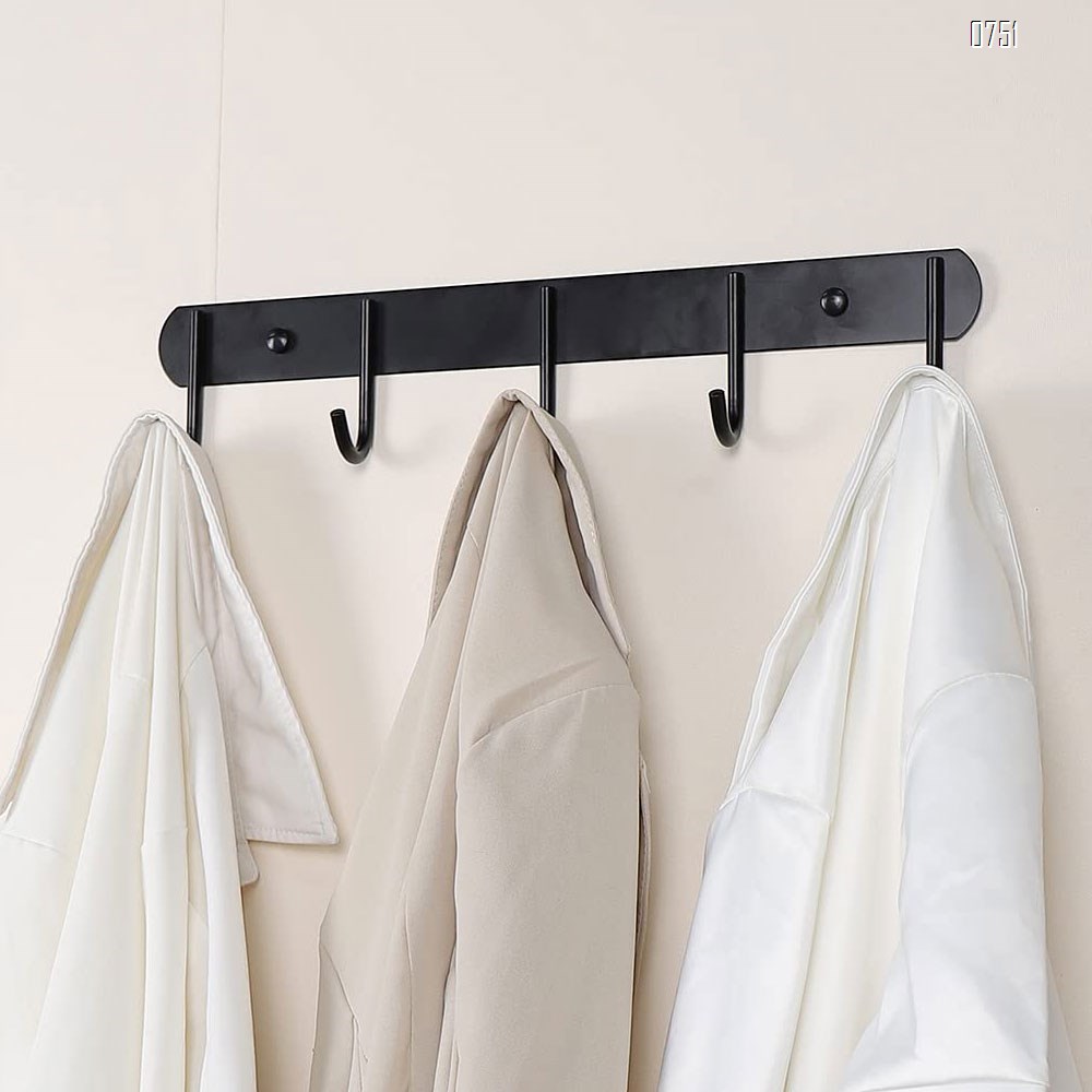 Black Coat Hooks Wall Mounted Heavy Duty Wall Coat Rack for Hanging