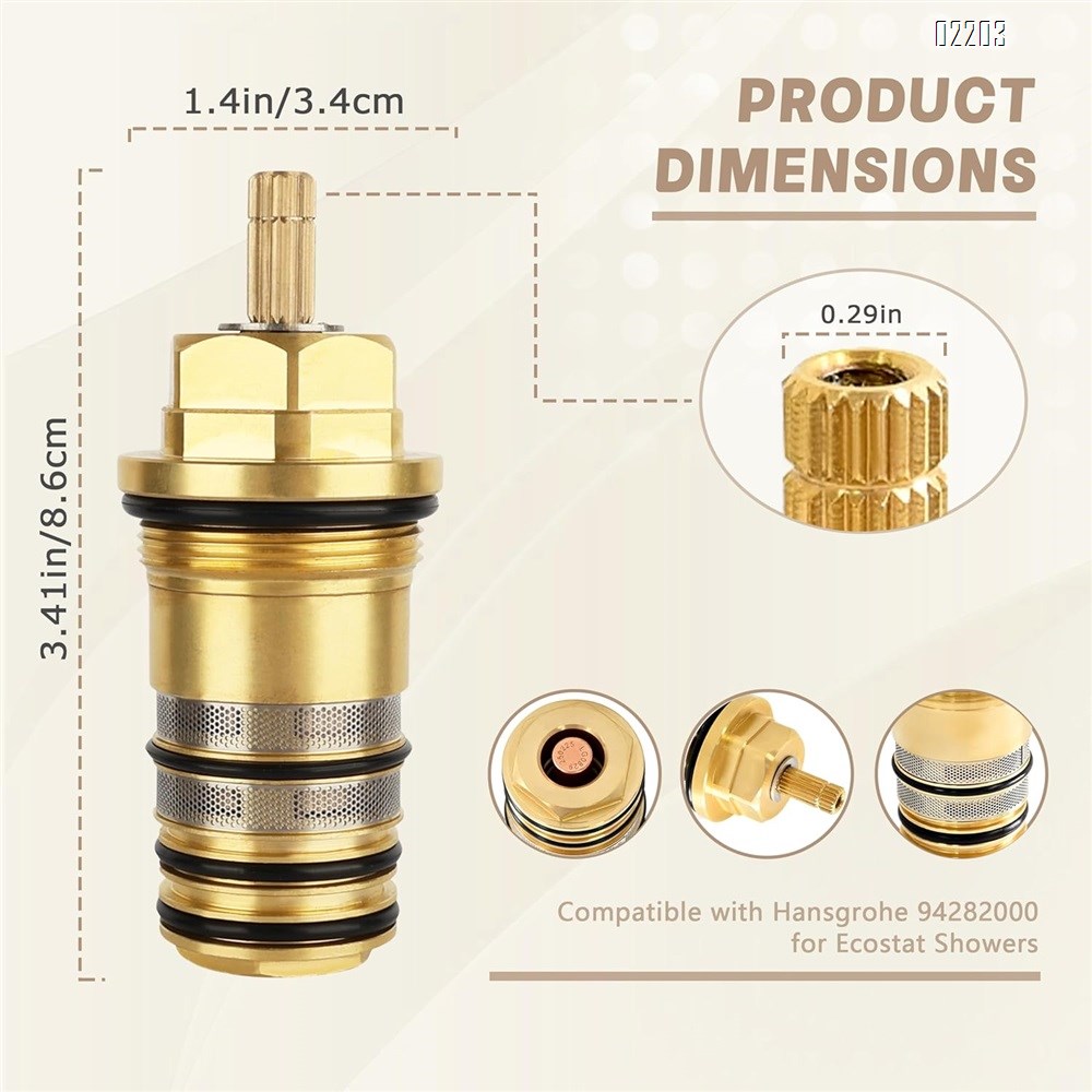94282000 Thermostatic Cartridge Brass Version – 3/4