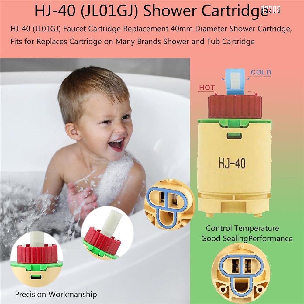 HJ-40 (JL01GJ) Faucet Cartridge Replacement 40mm Diameter Shower Cartridge,Compatible with Replaces Cartridge on Many Brands Shower and Tub Cartridge