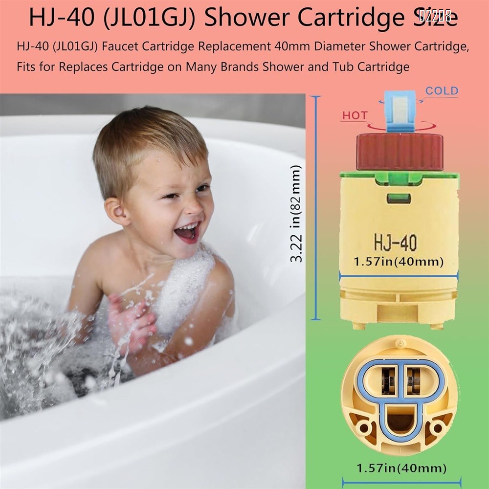 HJ-40 (JL01GJ) Faucet Cartridge Replacement 40mm Diameter Shower Cartridge,Compatible with Replaces Cartridge on Many Brands Shower and Tub Cartridge