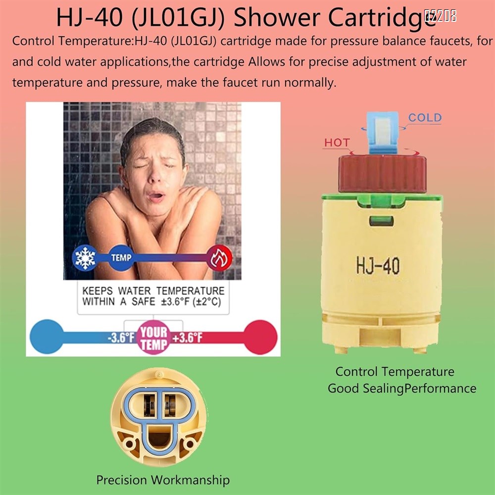 HJ-40 (JL01GJ) Faucet Cartridge Replacement 40mm Diameter Shower Cartridge,Compatible with Replaces Cartridge on Many Brands Shower and Tub Cartridge