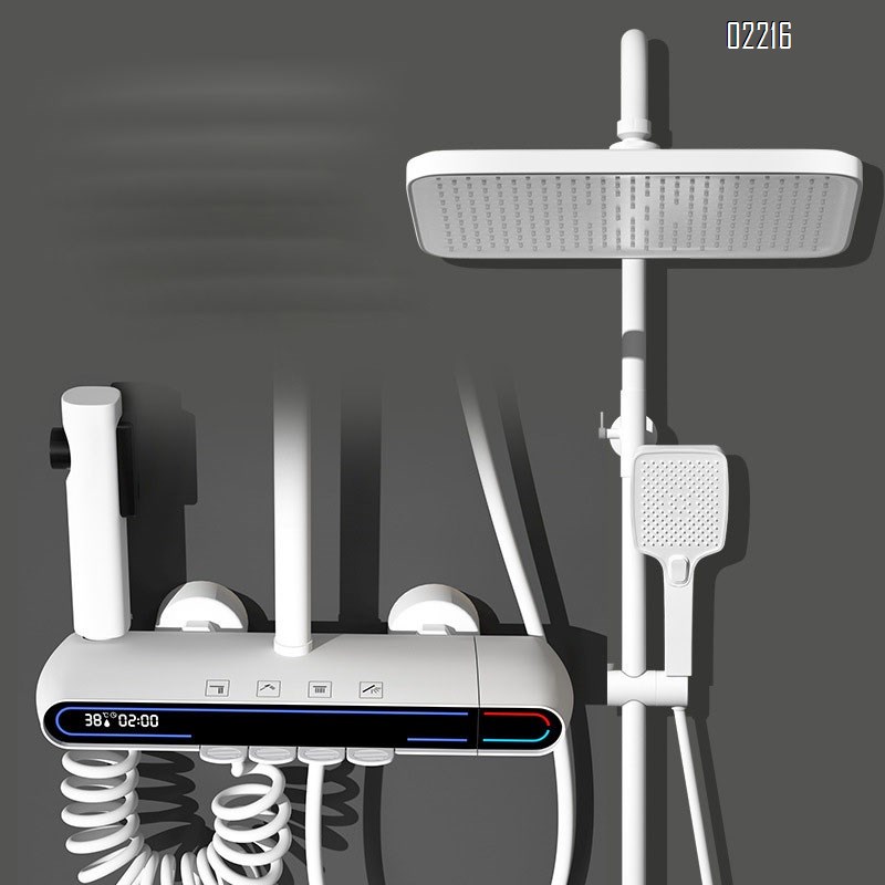 Shower Head Set for Home Bathroom Gunmetal Grey Shower Head with Constant Temperature Rain Spray Head Tap