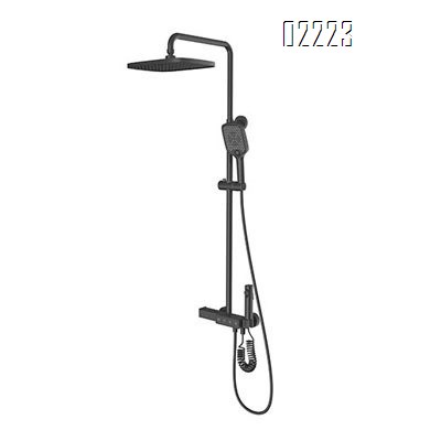 New grey all-Brass bathroom four-function shower head set with Round and Square Top spray