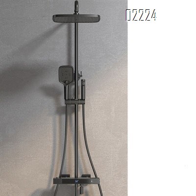 Digital temperature control shower head set Brass home use gun grey shower head Tap