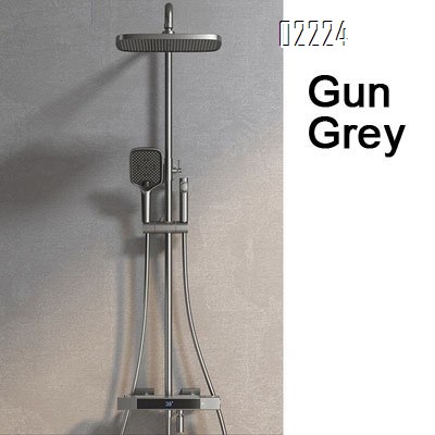 Digital temperature control shower head set Brass home use gun grey shower head Tap