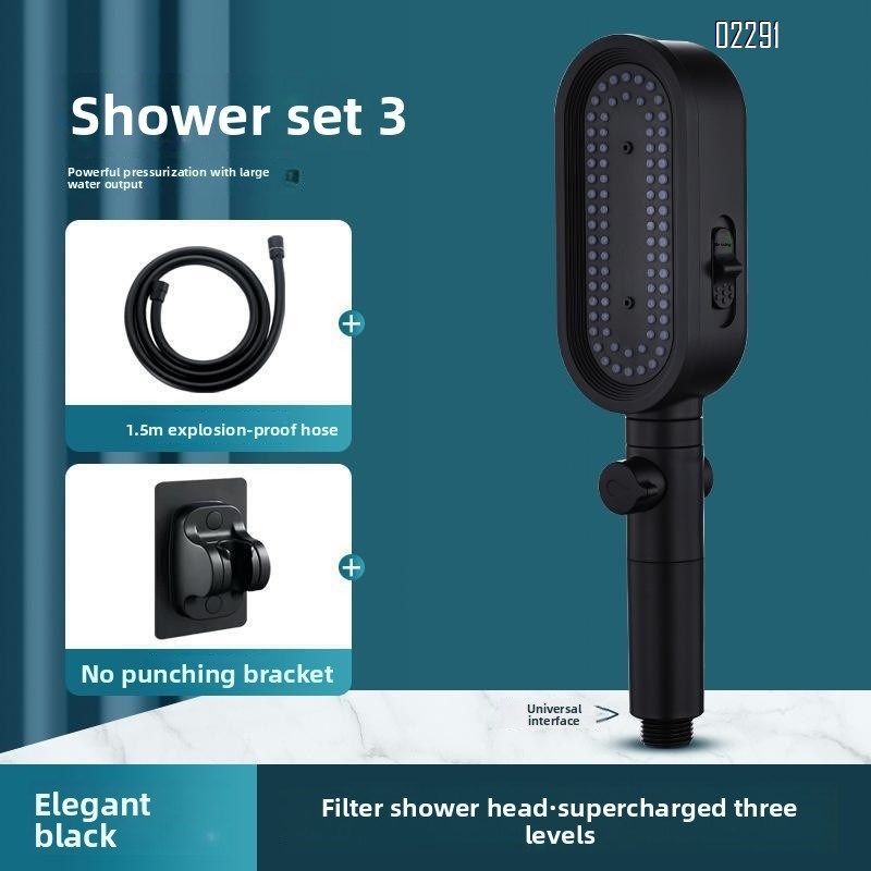 High Pressure Shower Head Handheld 3-Settings Powerful Water Spray Shower Head with Hose and Holder
