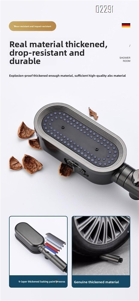 High Pressure Shower Head Handheld 3-Settings Powerful Water Spray Shower Head with Hose and Holder