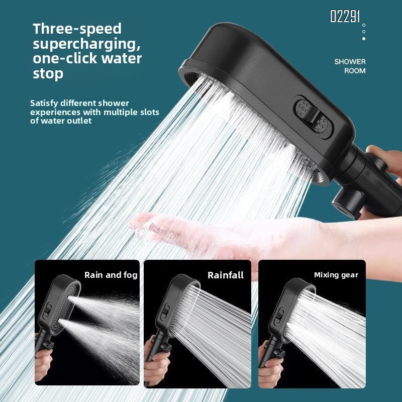 High Pressure Shower Head Handheld 3-Settings Powerful Water Spray Shower Head with Hose and Holder
