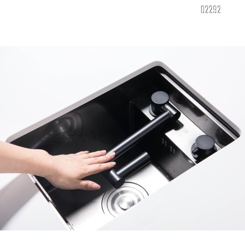 304 Stainless Steel Sink Folding Kitchen Faucet Rotating Hot and Cold Water Dual Outlet Faucet