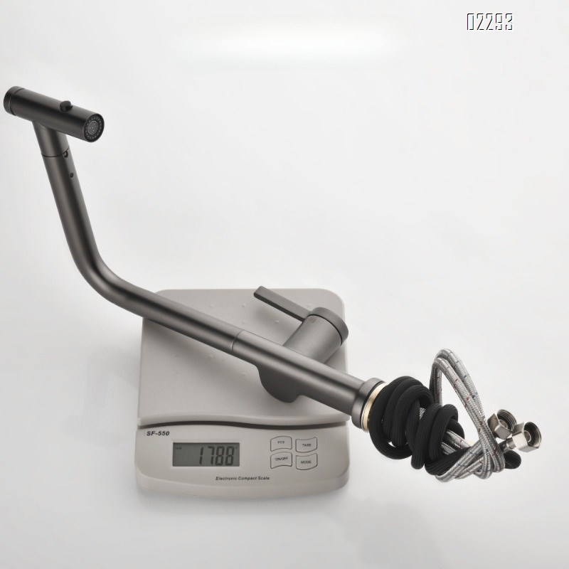 Gun Gray Pull-out Kitchen Tap Hot and Cold Water Brass Washing Basin Sink Sink Faucet