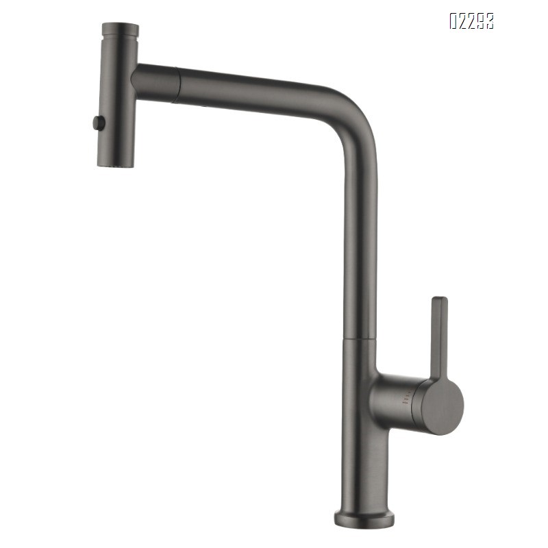 Gun Gray Pull-out Kitchen Tap Hot and Cold Water Brass Washing Basin Sink Sink Faucet