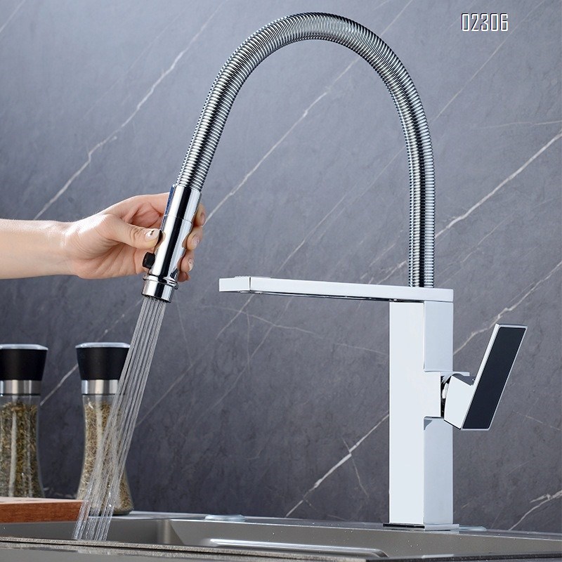 Kitchen Sink Faucet Multi-Functional Brass Anti-Splash Cold and Hot Spring Kitchen Faucet Tap
