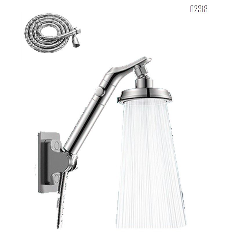 Shower Head Rotatable with 1.5m Stainless Hose Pressurized Shower Head Dual - Function for Bathroom