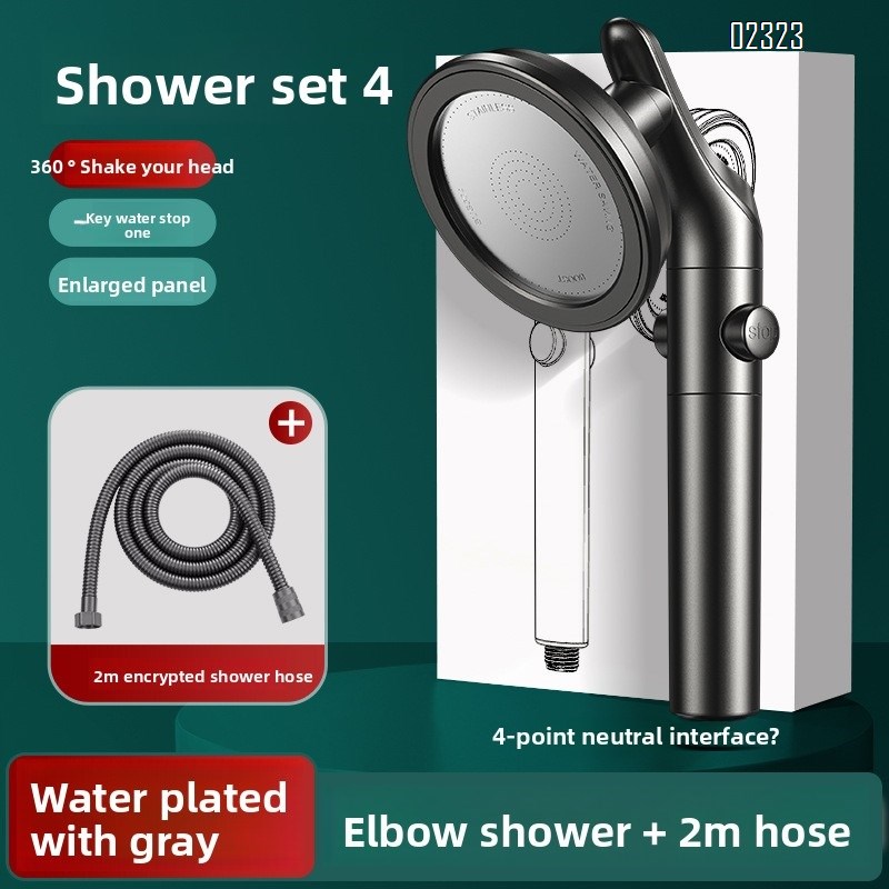 high pressure shower head with 2.0m stainless hose rotatable handheld shower head & rain shower head 2 in 1 for bathroom