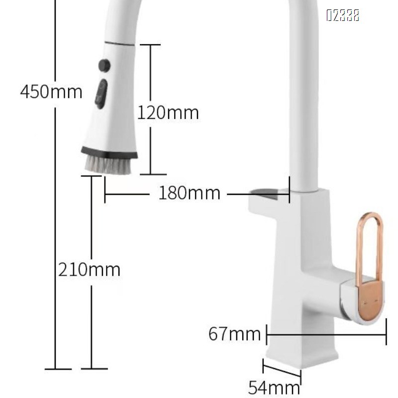 Zinc Alloy modern Kitchen sink water Best Faucets pull out Tap Digital Display Washing Scrubbing Function White Sink Faucet