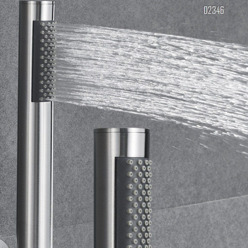 304 Stainless Steel Wall Mounted Thermostatic Mixing Valve Concealed Rain Shower Booster Square Concealed Shower Head Set