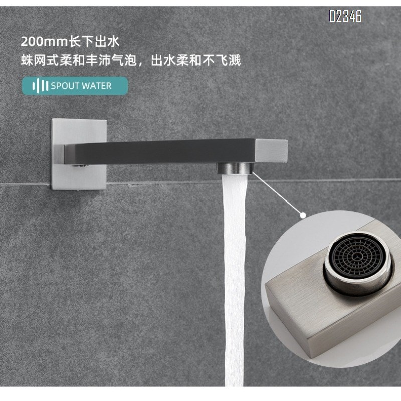 304 Stainless Steel Wall Mounted Thermostatic Mixing Valve Concealed Rain Shower Booster Square Concealed Shower Head Set