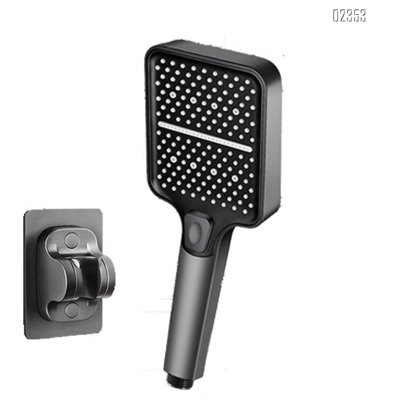 Shower Head Set with Holder  High Pressure Gray 3 Mode  1 Button to Switch Anti Clogging Nozzles  for Bathroom Shower