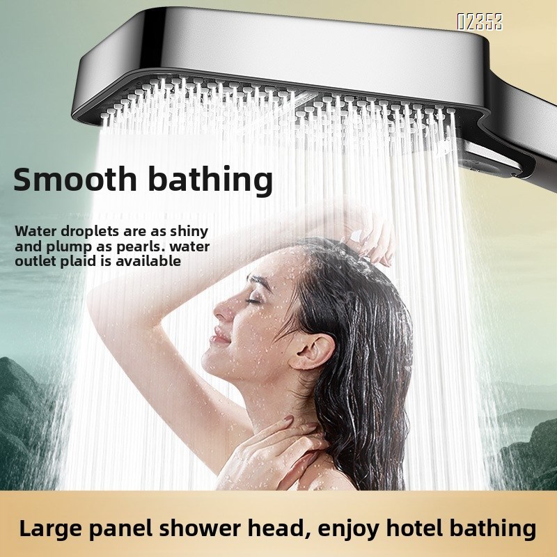 Shower Head Set with Holder  High Pressure Gray 3 Mode  1 Button to Switch Anti Clogging Nozzles  for Bathroom Shower