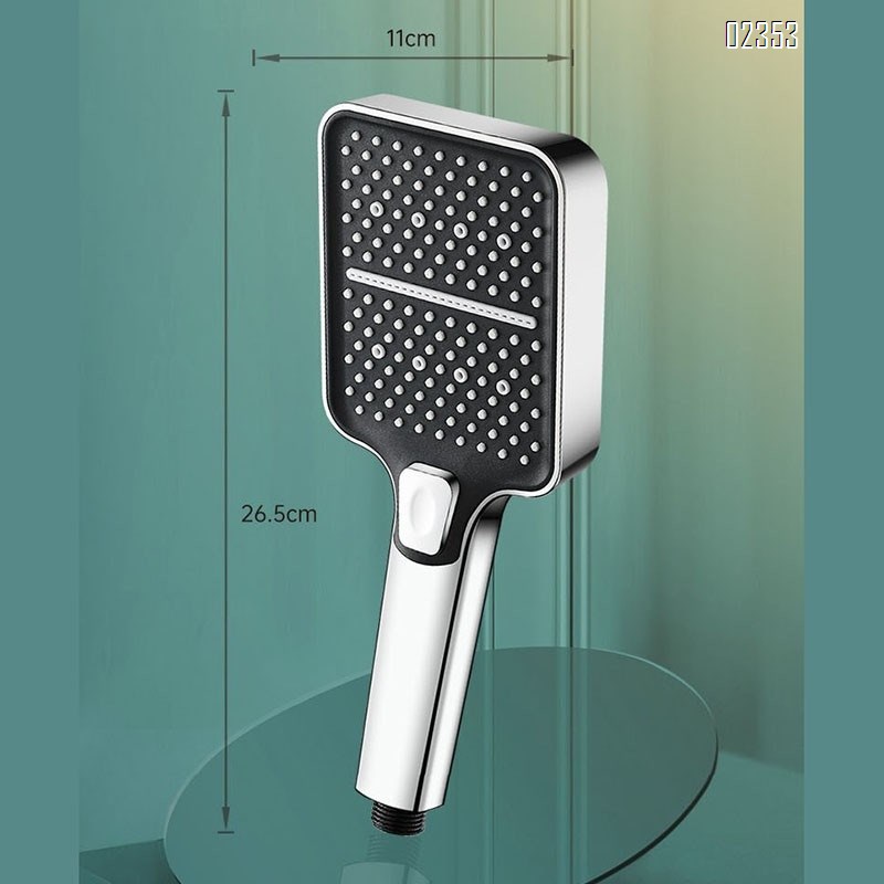 Shower Head Set with Holder  High Pressure Gray 3 Mode  1 Button to Switch Anti Clogging Nozzles  for Bathroom Shower