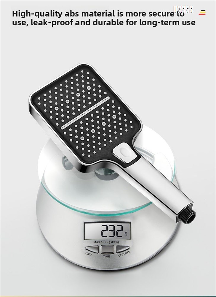 Shower Head Set with Holder  High Pressure Gray 3 Mode  1 Button to Switch Anti Clogging Nozzles  for Bathroom Shower